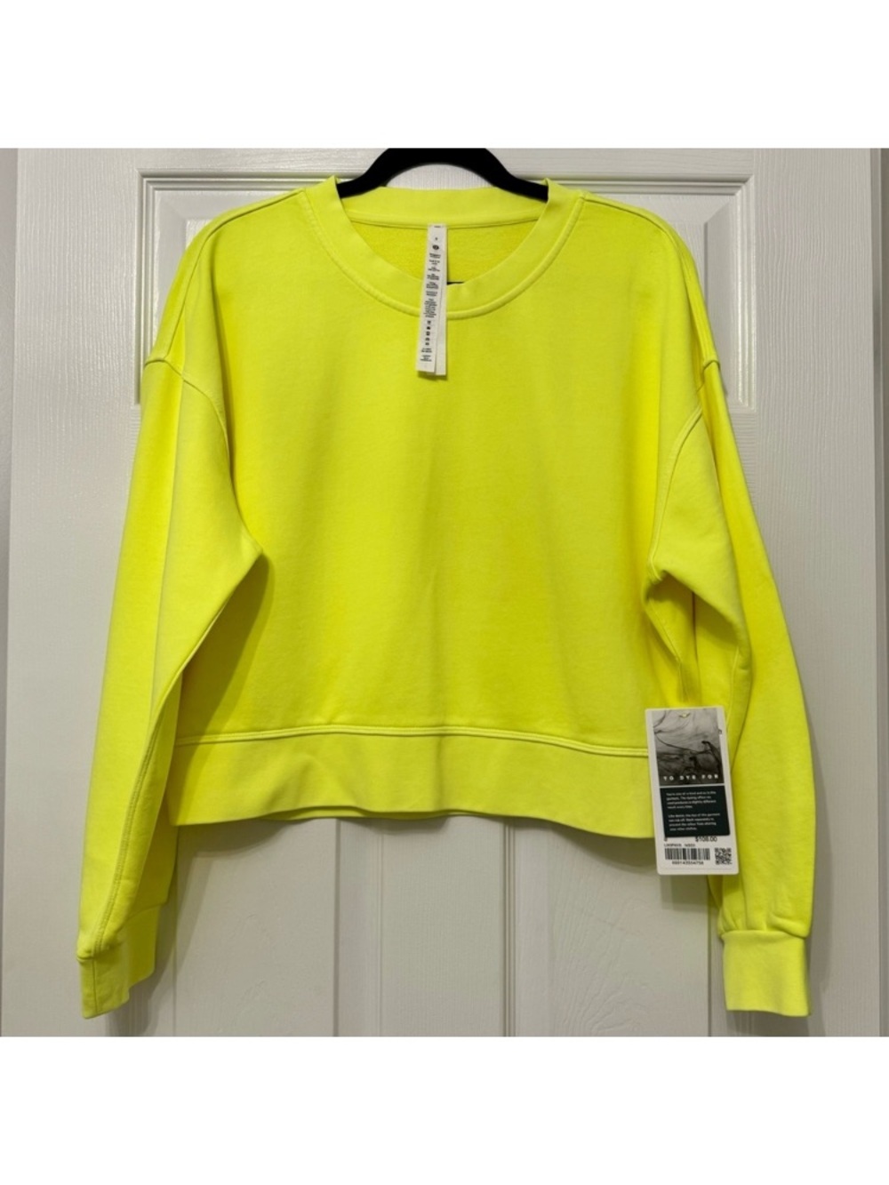 LULULEMON Rare🌟 Perfectly Oversized Cropped Crew Neon NWT🌟Size 6 - Picture 8 of 10